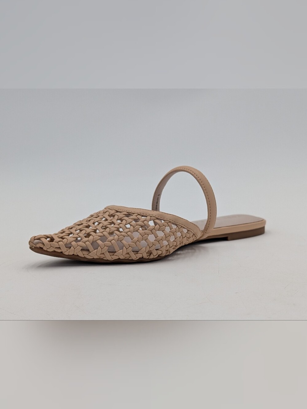Yosi Samra Justine Sz 9 Pointed Toe Handwoven Leather Mule Flat Sandal Tan - Picture 6 of 16